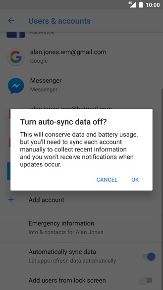 If you turn off the function, press OK.
