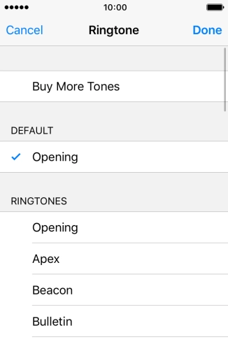 Press the required ring tones to hear them.