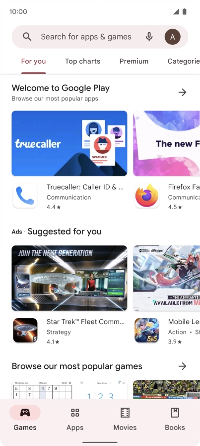 Press the profile icon.