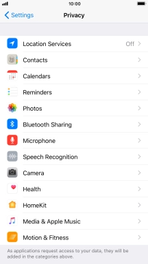 Press Location Services.
