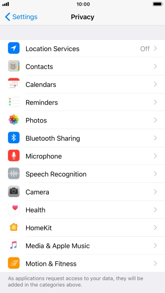 Press Location Services.