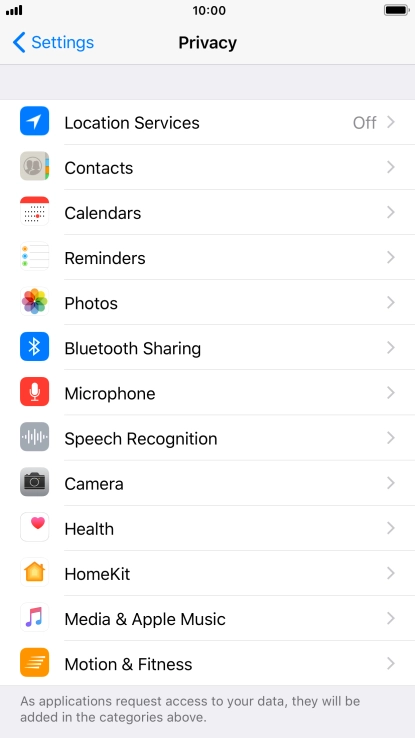 Press Location Services.