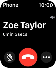 Press the end call icon to end the call and return to the home screen.