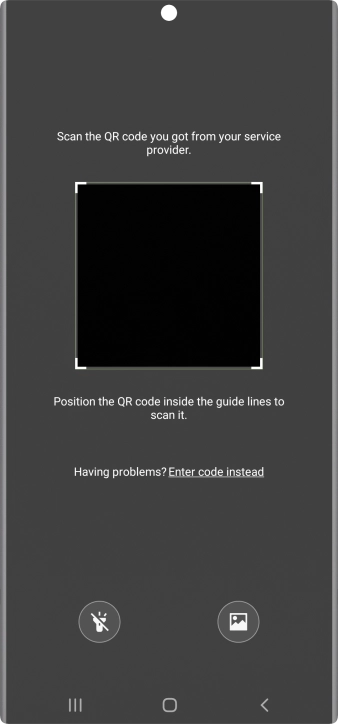 Place the QR code you've received inside the phone camera frame to scan the code.