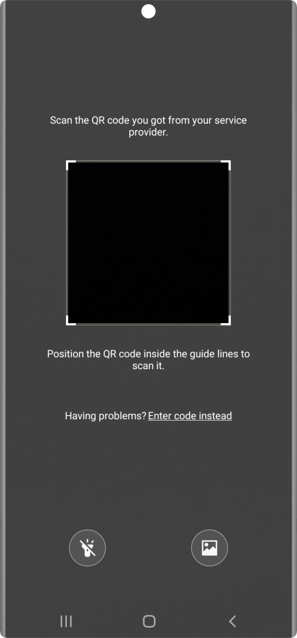 Place the QR code you've received inside the phone camera frame to scan the code.