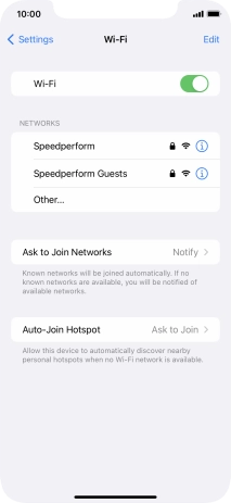 Press the required Wi-Fi network and key in the password for the Wi-Fi network.