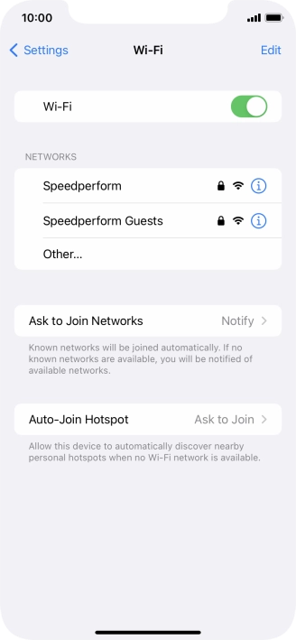 Press the required Wi-Fi network and key in the password for the Wi-Fi network.