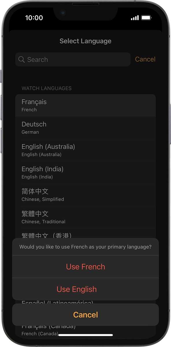 On your phone: Press Use ‹language›.