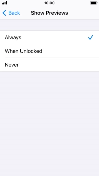 To select notification preview on the lock screen, press Always.