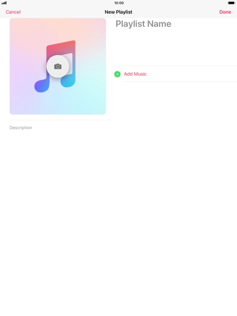 Press the text input field and key in a name for the playlist. Press the text input field and key in a name for the playlist.