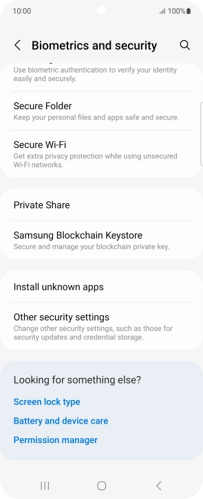 Press Other security settings.