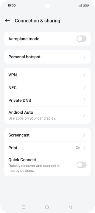 Press Personal hotspot.