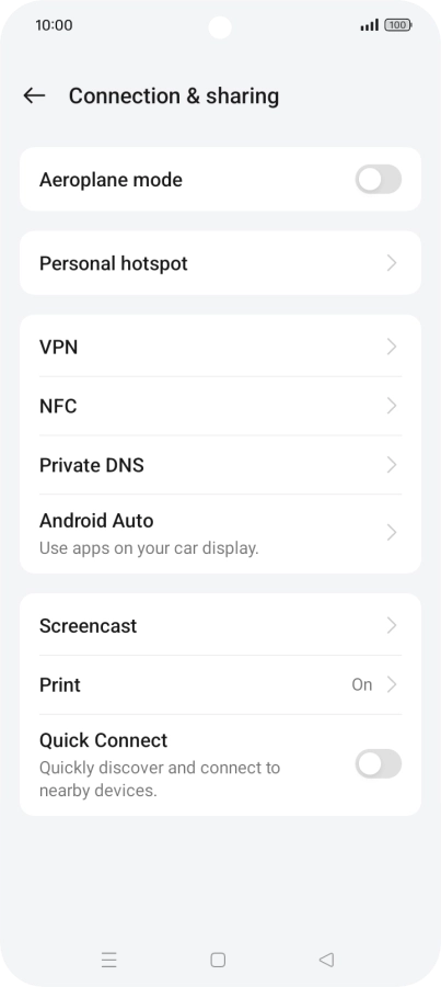 Press Personal hotspot.