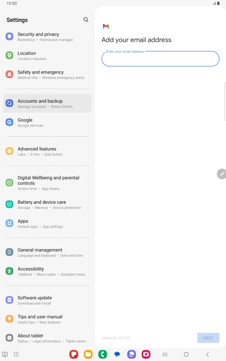 Press the field below 