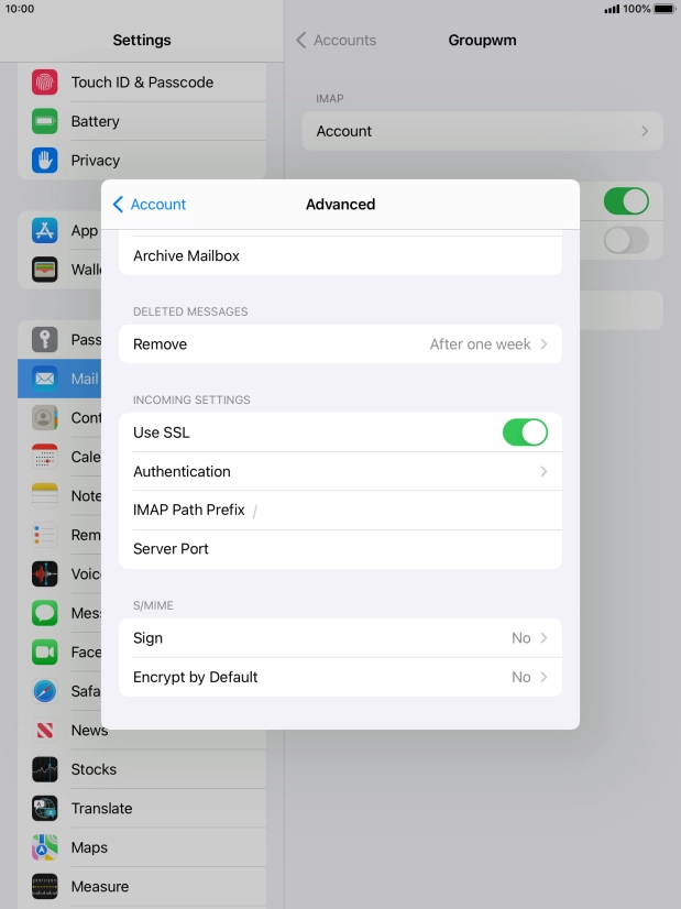 Press the indicator next to 