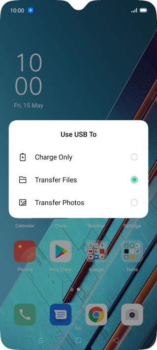 Press Transfer Files.