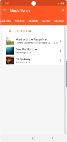 Press the required audio file.