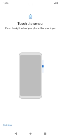 Follow the instructions on the screen to create the phone lock code using your fingerprint.