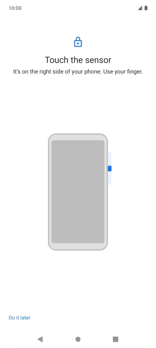 Follow the instructions on the screen to create the phone lock code using your fingerprint.