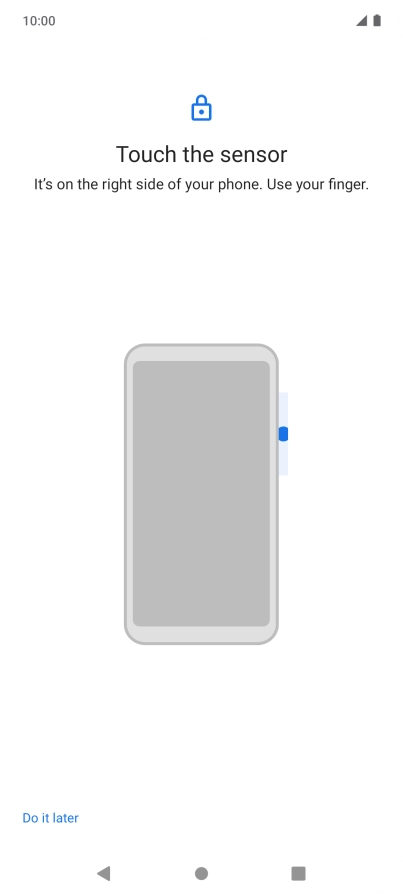 Follow the instructions on the screen to create the phone lock code using your fingerprint.