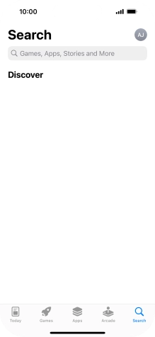 Press the search field and key in the name or subject of the required app.