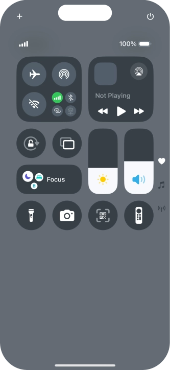 Press the flight mode icon to turn the function on or off.