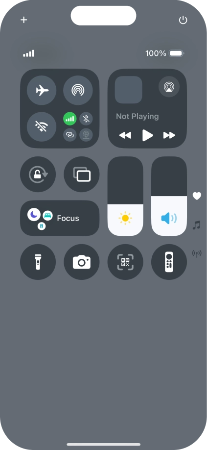 Press the flight mode icon to turn the function on or off.