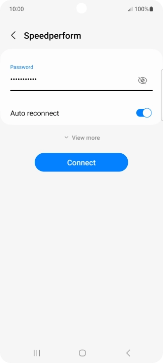 Key in the password for the Wi-Fi network and press Connect.