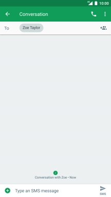 Press the text input field and write the text for your text message.