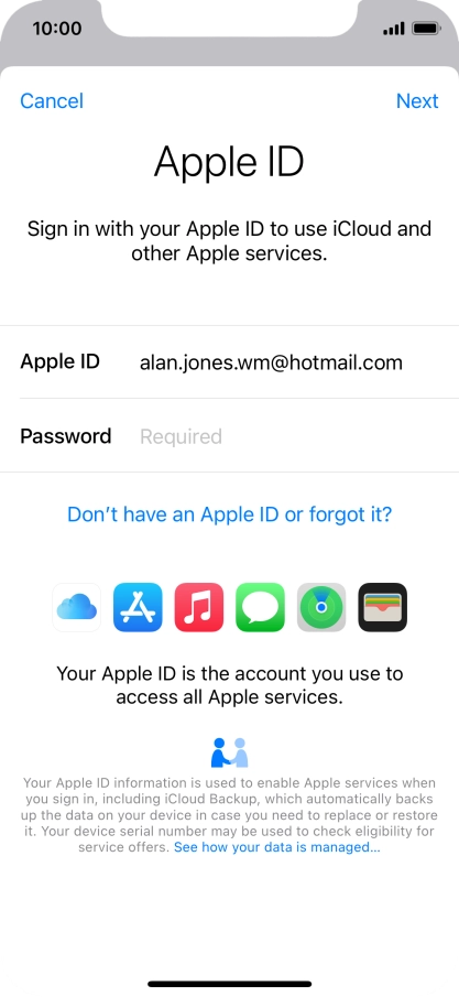 Press the field next to 