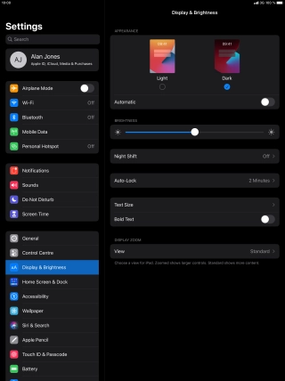 Press the indicator next to 