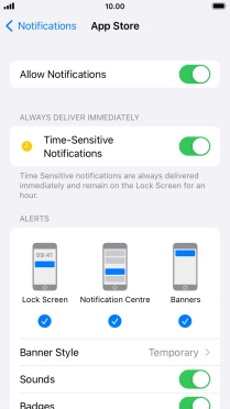 Press the indicator next to 