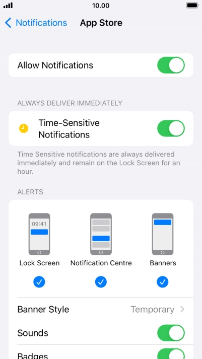 Press the indicator next to 