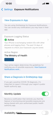 Press Exposure Logging Status.
