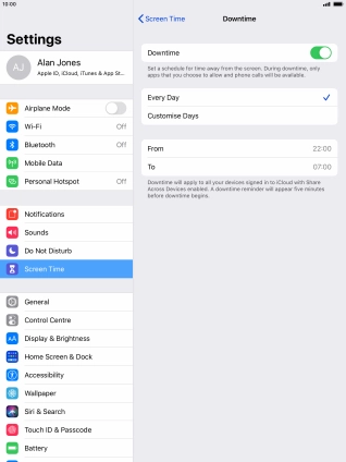 Press the indicator next to 