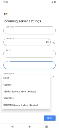 Press SSL/TLS. Press SSL/TLS.