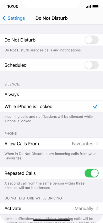 Press the indicator next to 