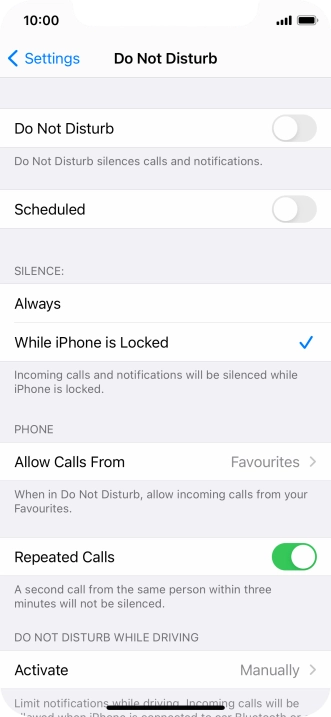 Press the indicator next to 