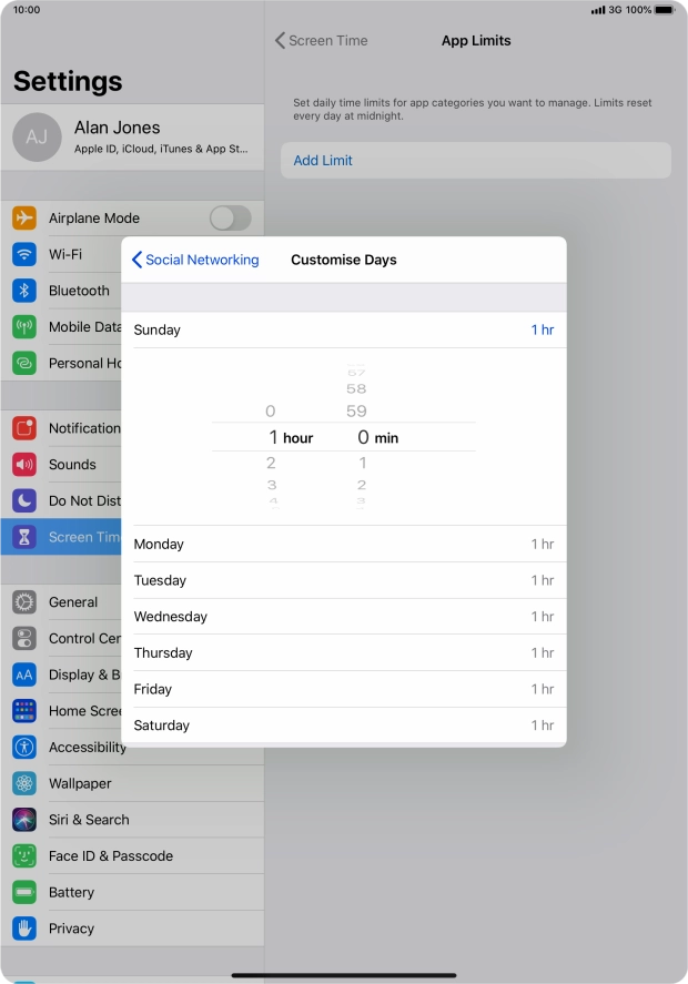 Select the required period.