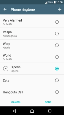 Press the add ring tone icon and go to the required ring tone.