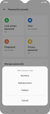 Press the required phone lock code and follow the instructions on the screen to create an additional phone lock code.