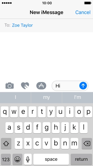 Press the sticker icon and follow the instructions on the screen to add a sticker to your iMessage.