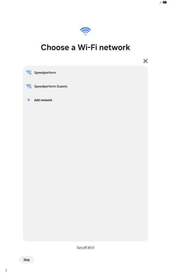 Press the required Wi-Fi network.