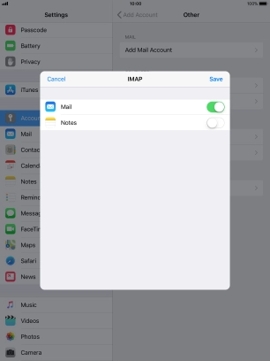 Press Save. Your email account has now been set up. To select more settings for incoming and outgoing server, proceed with the following steps. Press Save. Your email account has now been set up. To select more settings for incoming and outgoing server, proceed with the following steps.