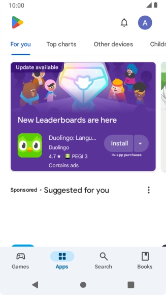 Press the profile icon.