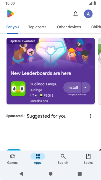 Press the profile icon.