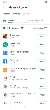 Press the required app.