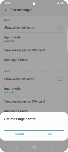 Key in +61415011501 and press Set.