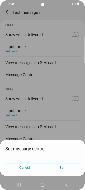 Key in +61415011501 and press Set.