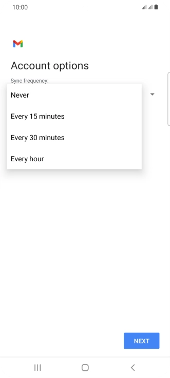 Press the required setting.